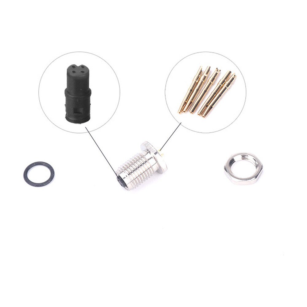 M5 Female Panel Mount Front Fastened Solder Type Waterproof Connector MR-M5-PM-05