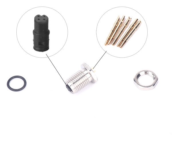 M5 Female Panel Mount Front Fastened Solder Type Waterproof Connector MR-M5-PM-05
