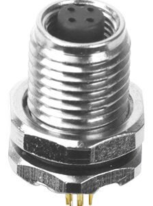 M5 Female Panel Mount Front Fastened Solder Type Waterproof Connector MR-M5-PM-05