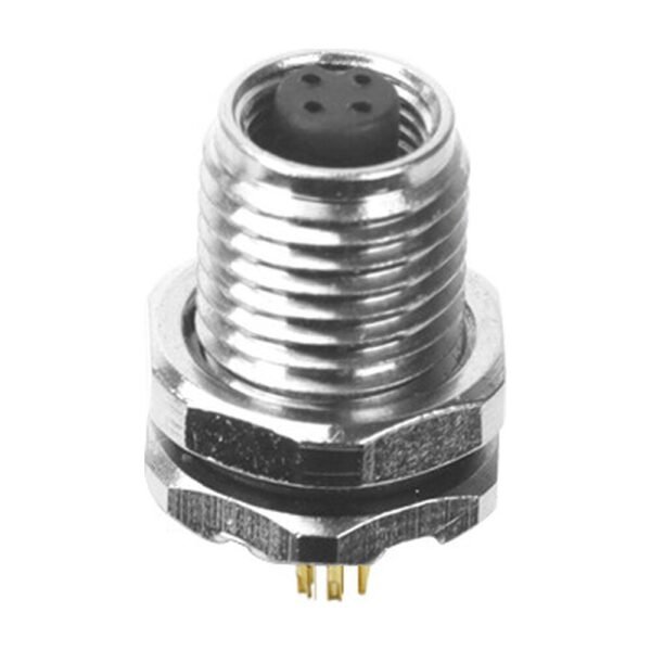 M5 Female Panel Mount Front Fastened Solder Type Waterproof Connector MR-M5-PM-05