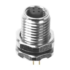 MR-M5-PM-06 - M5 Female Panel Mount Front Fastened PCB Type Waterproof Plug