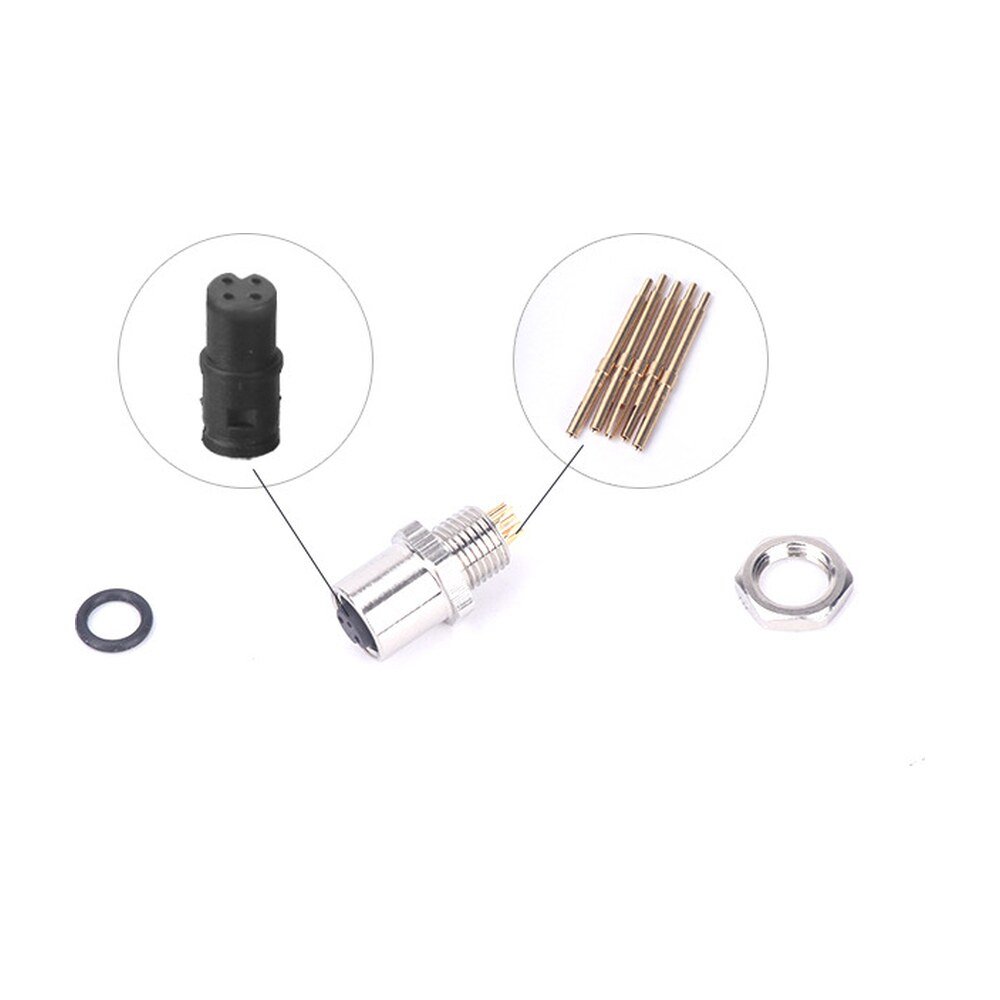 M5 Female Panel Mount Rear Fastened PCB Type Waterproof Plug MR-M5-PM-08