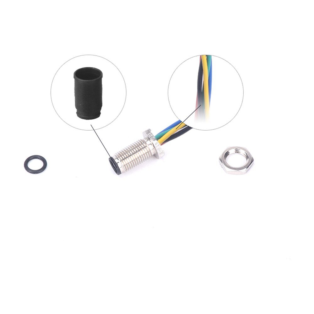 M5 Male Panel Mount Front Fastened Waterproof Plug With Wires MR-M5-PM-09
