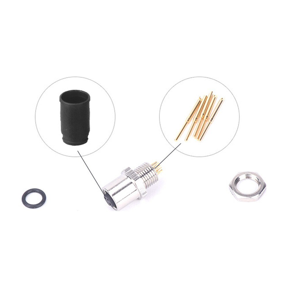 M5 Male Panel Mount Rear Fastened Solder Type Waterproof Plug MR-M5-PM-10