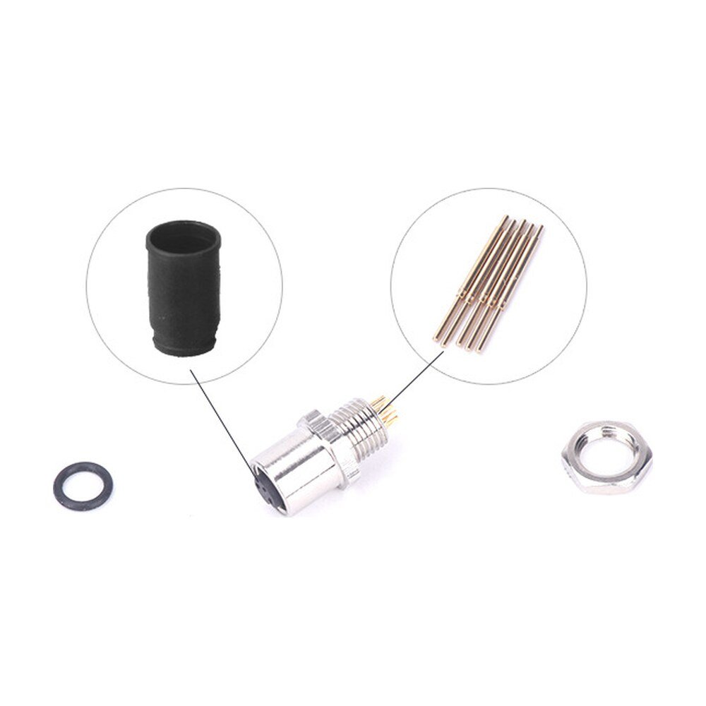 M5 Male Panel Mount Rear Fastened PCB Type Waterproof Receptacle MR-M5-PM-11