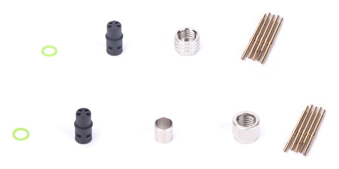 M8 Cable Female Molded A Coded Waterproof Electrical Connector Right Angle MR-M8-OC-02-RL