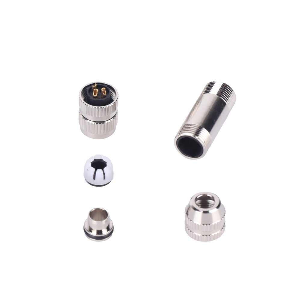 M8 Female Cable Assembly Solder Type Field Wireable Waterproof Connector Metal Shielding MR-M8-OC-08