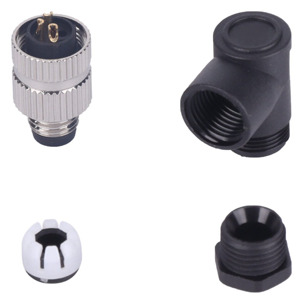 M8 Male Cable Assembly Solder Type Field Wireable Right Angle Waterproof Connector MR-M8-OC-16