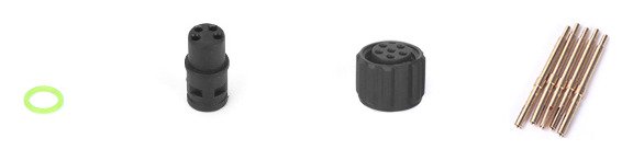 M8 Cable Female Molded Waterproof Electrical Connector Right Angle With Plastic Nut MR-M8-OC-19-RL