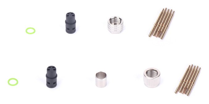 M8 Cable Female Molded A Coded Waterproof Electrical Connector Right Angle Shielded MR-M8-OC-20-RL