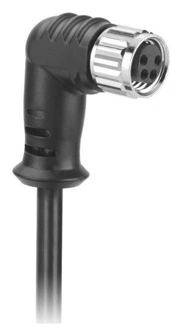 M8 Cable Female Molded A Coded Waterproof Electrical Connector Right Angle Shielded MR-M8-OC-20-RL