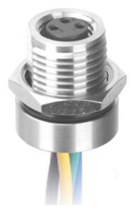 M8 Female Panel Mount Front Fastened Waterproof Eletrical Plug With Wires MR-M8-PM-01
