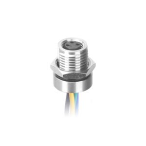M8 Female Panel Mount Front Fastened Waterproof Eletrical Plug With Wires MR-M8-PM-01