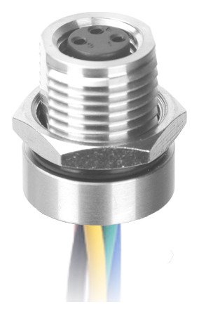 M8 Female Panel Mount Front Fastened Waterproof Eletrical Plug With Wires MR-M8-PM-01