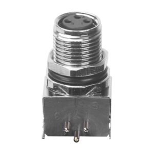 MR-M8-PM-02 - M8 Female Panel Mount Front Fastened PCB Type Right Angle With Shield