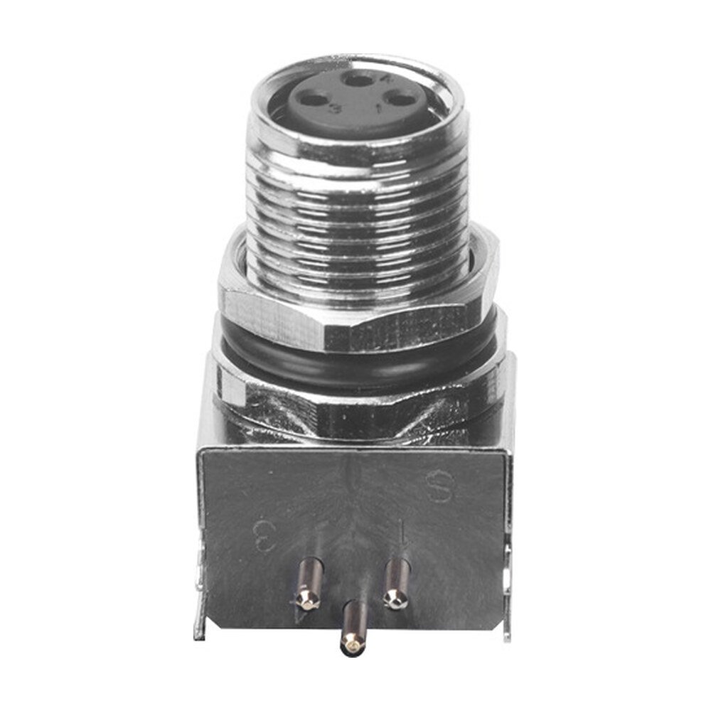 M8 Female Panel Mount Front Fastened PCB Type Right Angle With Shield MR-M8-PM-02