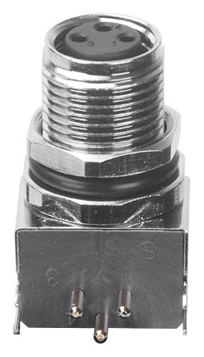 M8 Female Panel Mount Front Fastened PCB Type Right Angle With Shield MR-M8-PM-02