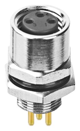 M8 Female Panel Mount Rear Fastened PCB Type Waterproof Socket MR-M8-PM-03