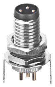 M8 Male Panel Mount Front Fastened PCB Waterproof Electronic Receptacle With Shield MR-M8-PM-04