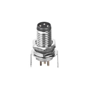 M8 Male Panel Mount Front Fastened PCB Waterproof Electronic Receptacle With Shield MR-M8-PM-04