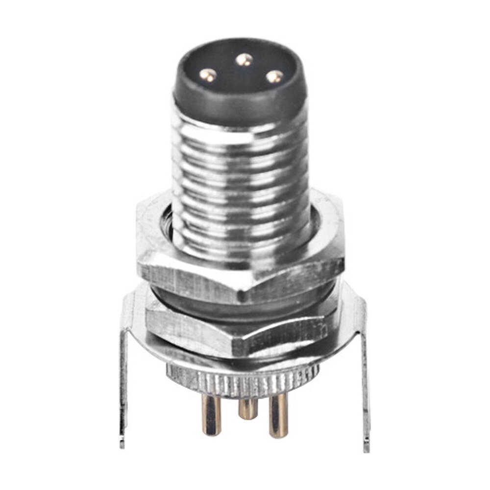 M8 Male Panel Mount Front Fastened PCB Waterproof Electronic Receptacle With Shield MR-M8-PM-04