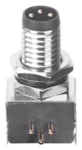M8 Male Panel Mount Front Fastened PCB Type Right Angle With Shield MR-M8-PM-05