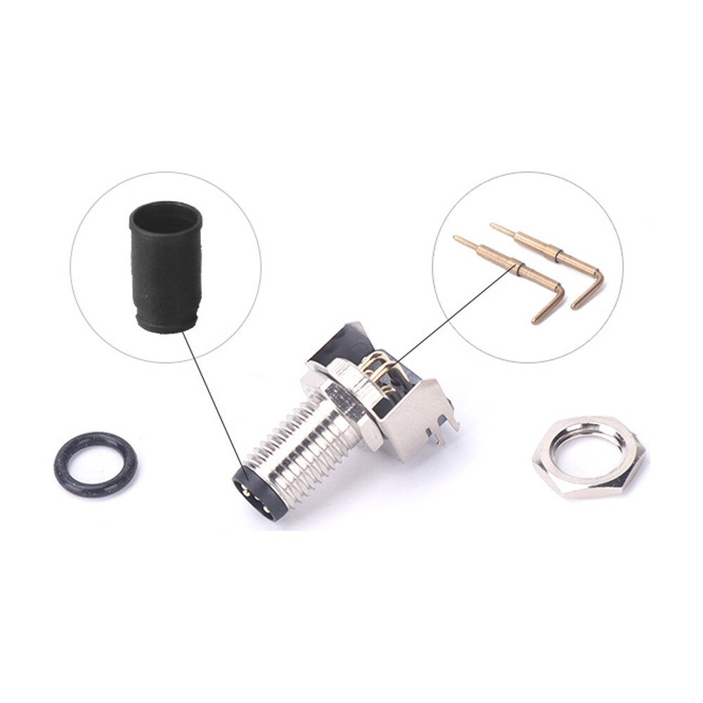M8 Male Panel Mount Front Fastened PCB Type Right Angle With Shield MR-M8-PM-05