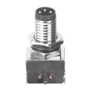 MR-M8-PM-05 - M8 Male Panel Mount Front Fastened PCB Type Right Angle With Shield
