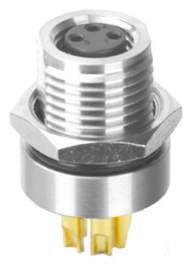 M8 Female Panel Mount Front Fastened Solder Type Waterproof Eletrical Plug MR-M8-PM-06