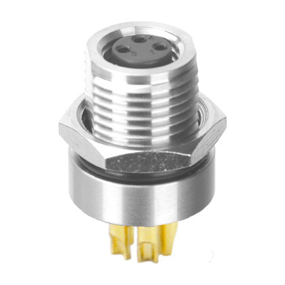 M8 Female Panel Mount Front Fastened Solder Type Waterproof Eletrical Plug MR-M8-PM-06