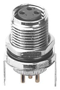 M8 Female Panel Mount Front Fastened PCB Waterproof Electrical Receptacle With Shield MR-M8-PM-07