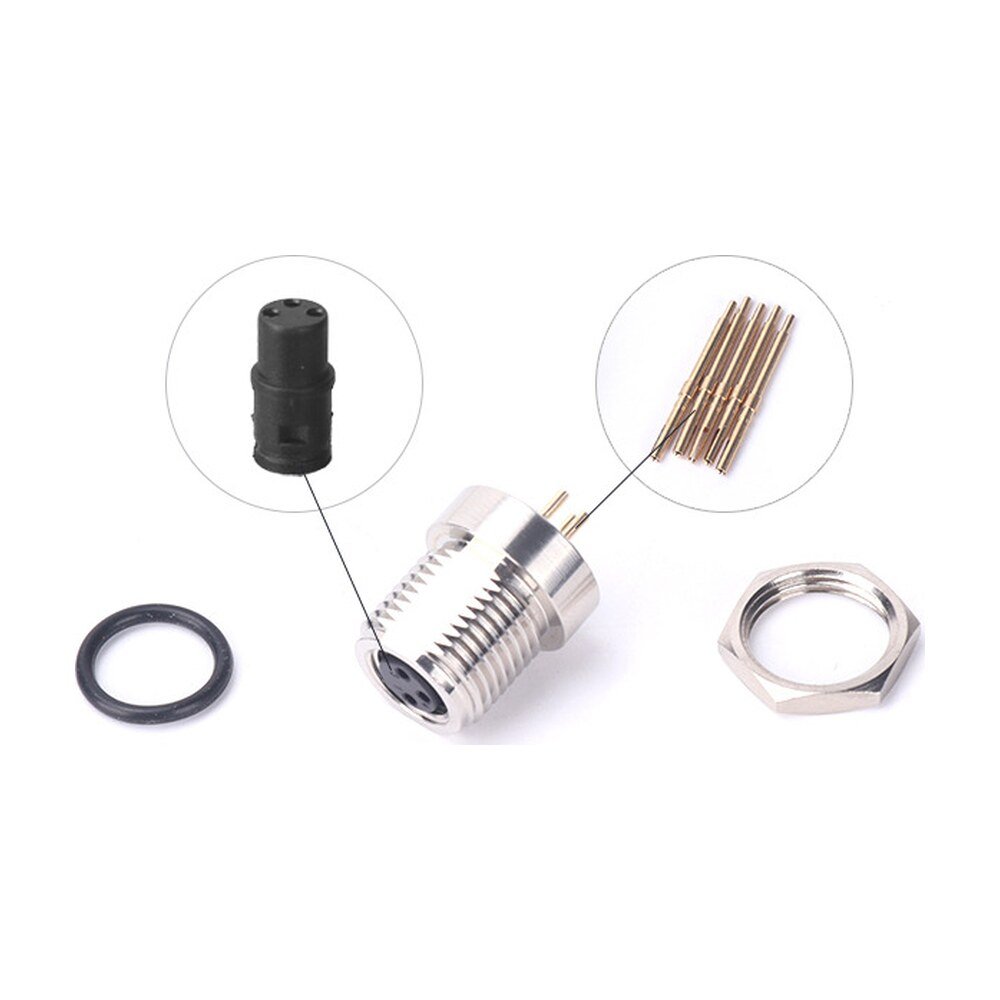 M8 Female Panel Mount Front Fastened PCB Type Waterproof Eletrical Plug MR-M8-PM-08