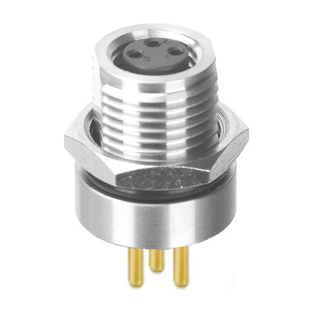 M8 Female Panel Mount Front Fastened PCB Type Waterproof Eletrical Plug MR-M8-PM-08