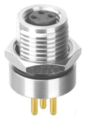 M8 Female Panel Mount Front Fastened PCB Type Waterproof Eletrical Plug MR-M8-PM-08