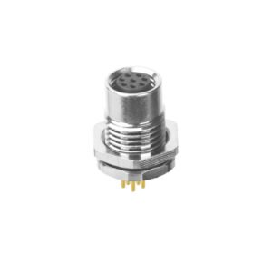M8 Female Panel Mount Front Fastened Waterproof Electronic Connector With Thread M11x1 MR-M8-PM-09