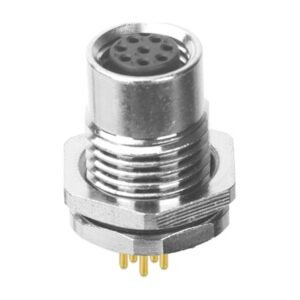 MR-M8-PM-09 - M8 Female Panel Mount Front Fastened Waterproof Electronic Connector With Thread M11x1