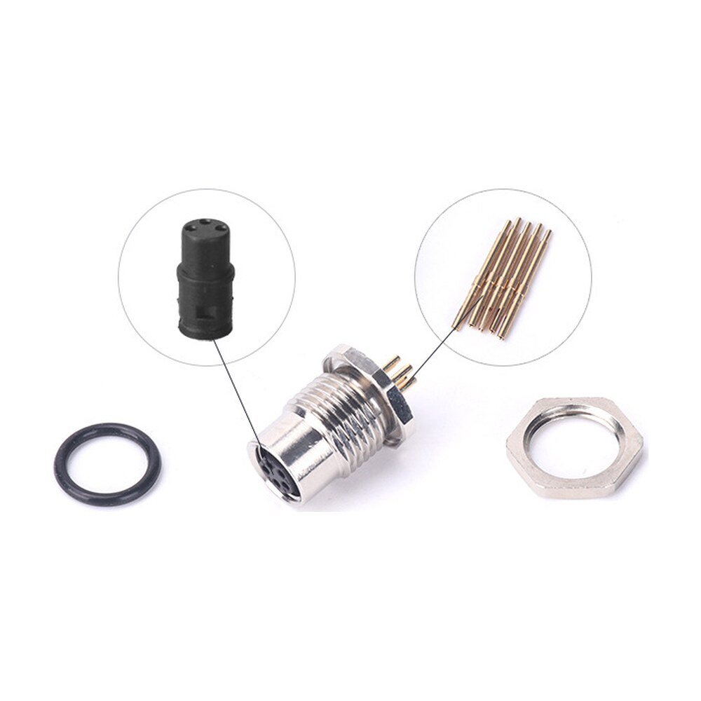 M8 Female B Coded Panel Mount Front Fastened Waterproof Eletrical Plug MR-M8-PM-10