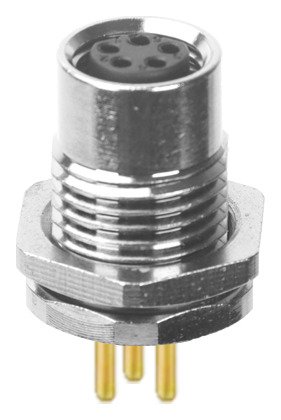M8 Female B Coded Panel Mount Front Fastened Waterproof Eletrical Plug MR-M8-PM-10