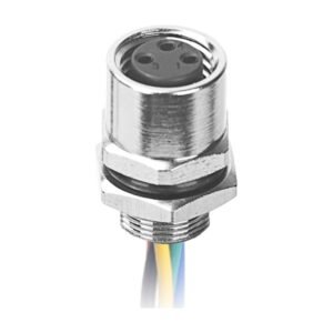 MR-M8-PM-11 - M8 Female Panel Mount Rear Fastened Waterproof Eletrical Plug With Wires