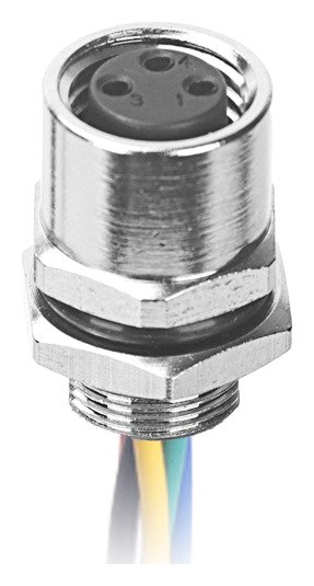 M8 Female Panel Mount Rear Fastened Waterproof Eletrical Plug With Wires MR-M8-PM-11