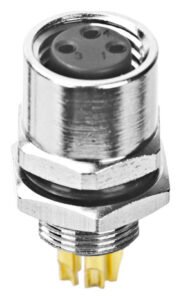M8 Female Panel Mount Rear Fastened Solder Type Waterproof Eletrical Plug MR-M8-PM-12