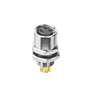 M8 Female Panel Mount Rear Fastened Solder Type Waterproof Eletrical Plug MR-M8-PM-12