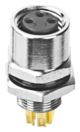 M8 Female Panel Mount Rear Fastened Solder Type Waterproof Eletrical Plug MR-M8-PM-12
