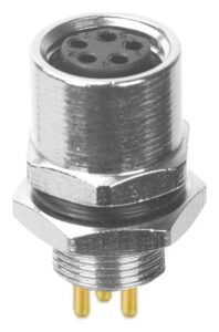 M8 Female B Coded Panel Mount Rear Fastened Waterproof Eletrical Plug MR-M8-PM-13