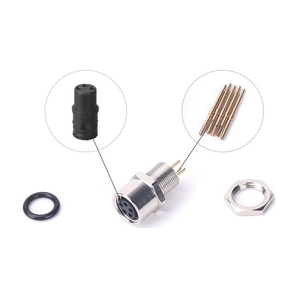 M8 Female B Coded Panel Mount Rear Fastened Waterproof Eletrical Plug MR-M8-PM-13