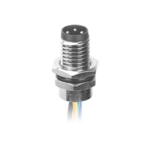 M8 Male Panel Mount Front Fastened Waterproof electronic Plug With Wires MR-M8-PM-14