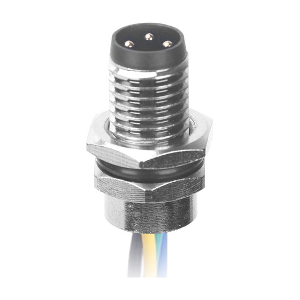 M8 Male Panel Mount Front Fastened Waterproof electronic Plug With Wires MR-M8-PM-14