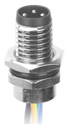 M8 Male Panel Mount Front Fastened Waterproof electronic Plug With Wires MR-M8-PM-14