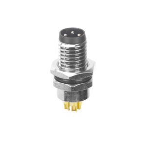 M8 Male Panel Mount Front Fastened Solder Type Waterproof electronic Plug MR-M8-PM-15
