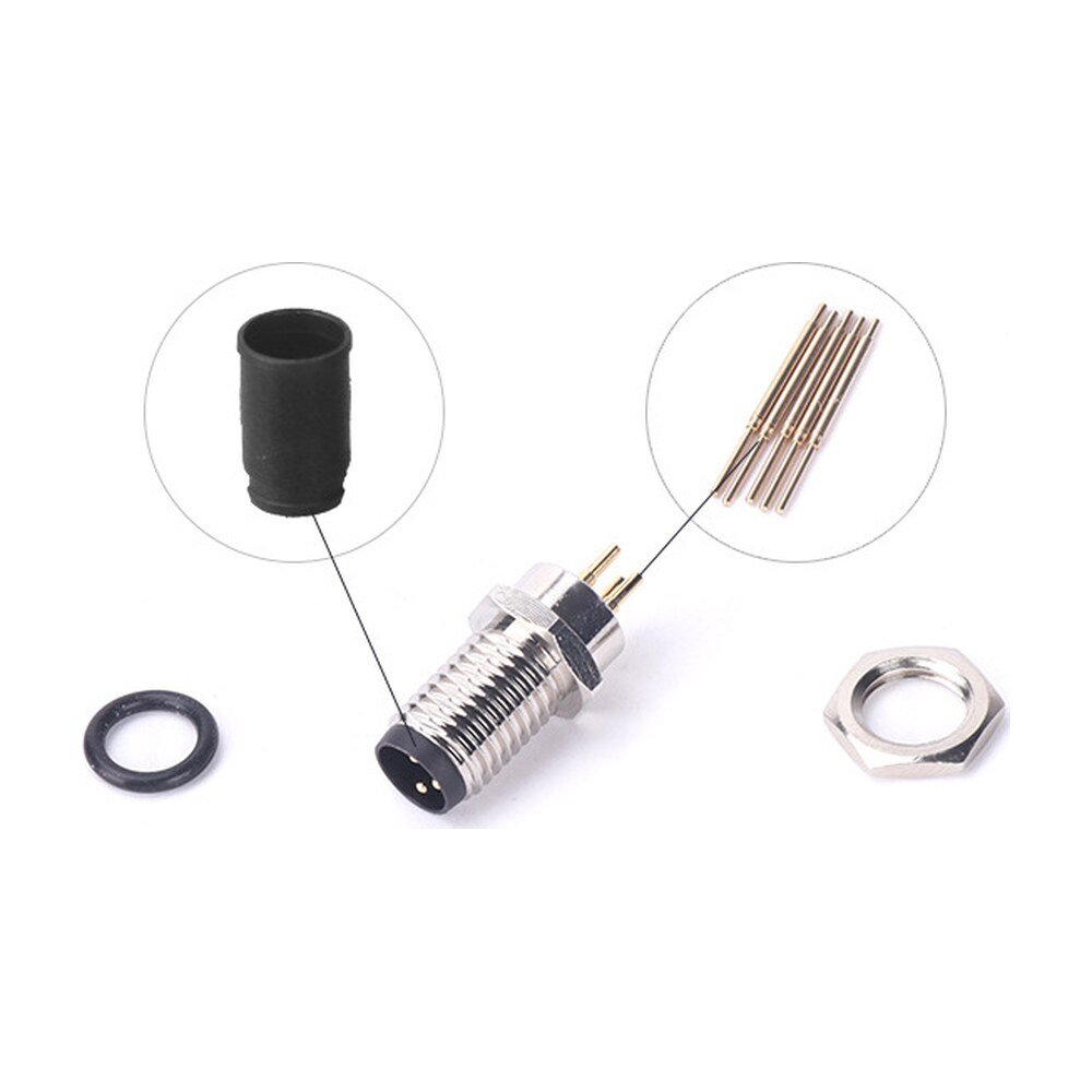 M8 Male Panel Mount Front Fastened PCB Type Waterproof electronic Plug MR-M8-PM-16